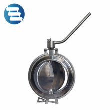 DN200 Sanitary Middle Clamp Manual Powder Butterfly Valve